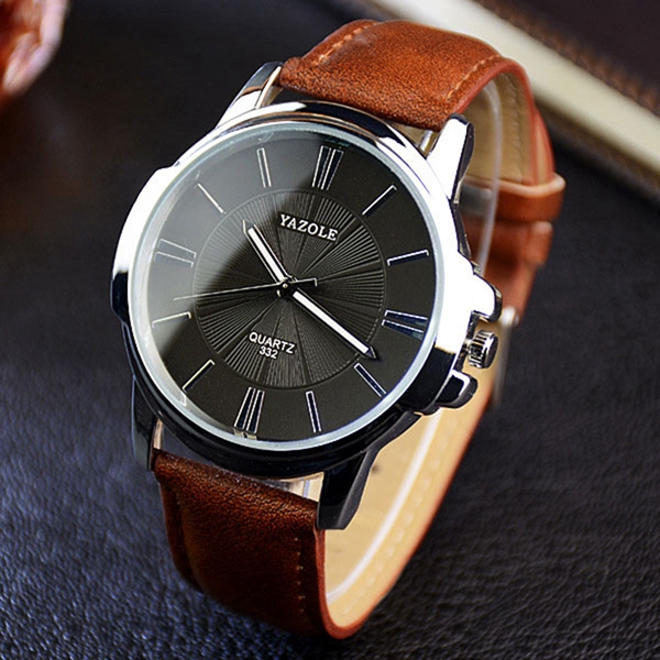 mens brown face watch